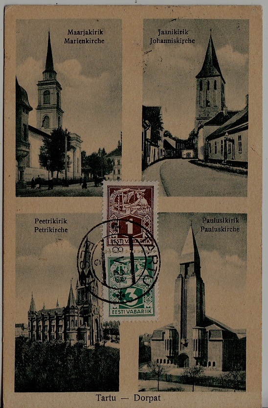 Estonia used card 28.5.28 Tartu