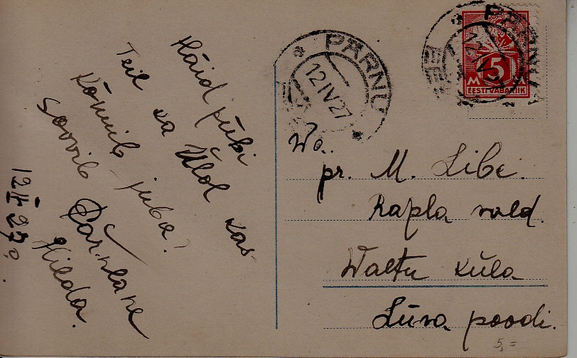 Estonia used card 12.4.27 Parnu