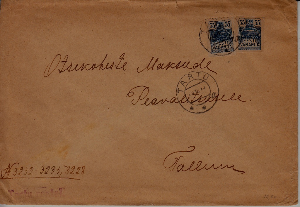 Estonia used cover 15.10.19 Tartu