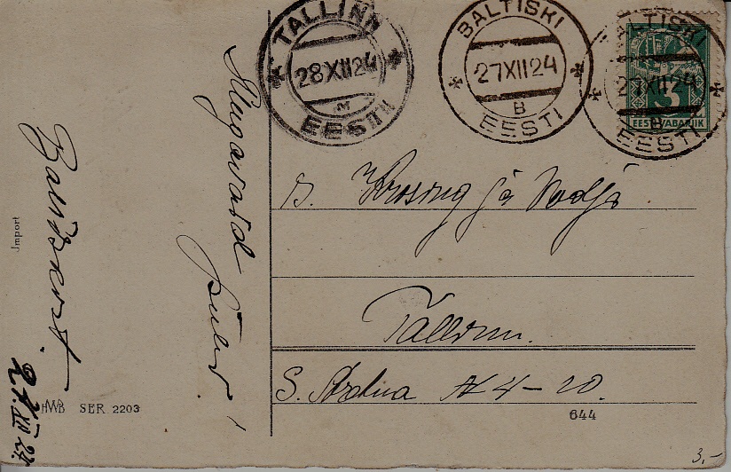 Estonia used card 27.12.24 Baltiski