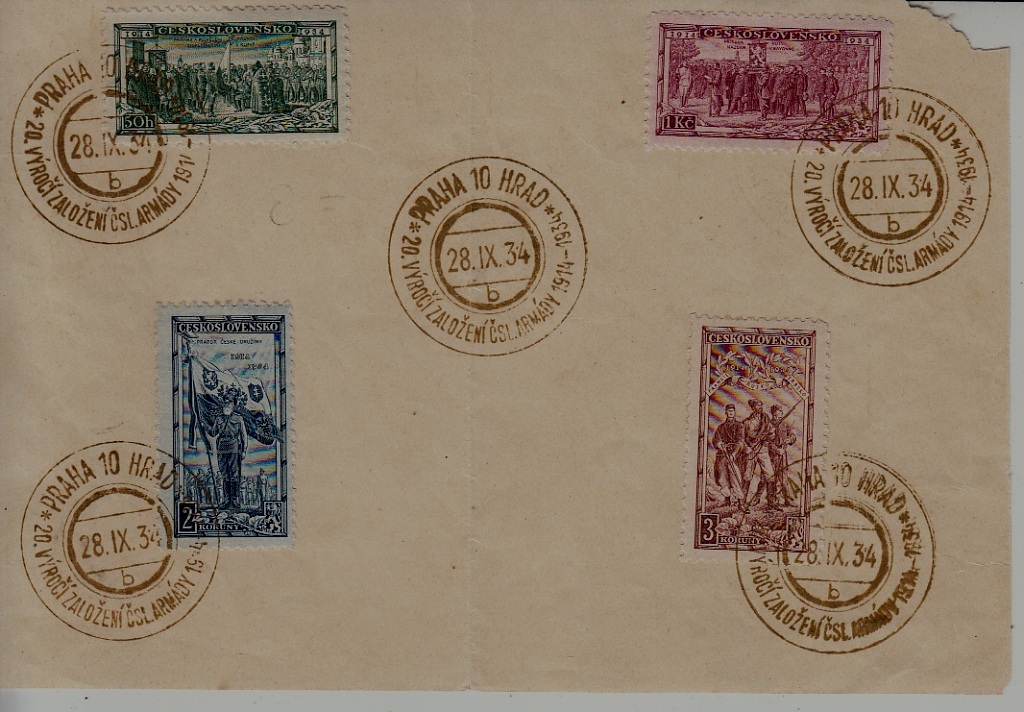 Czechoslovakia used sheet 28.9.34 Praha10