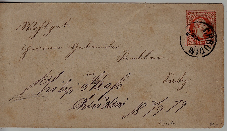 Czechoslovakia used cover Chrucim 1867