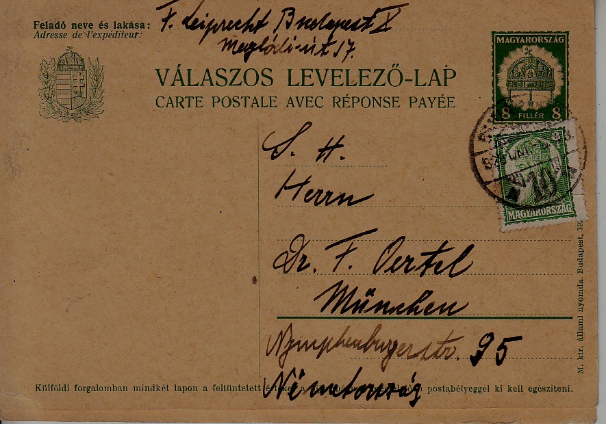 Hungary used dbl card 4.10.28 Budapest