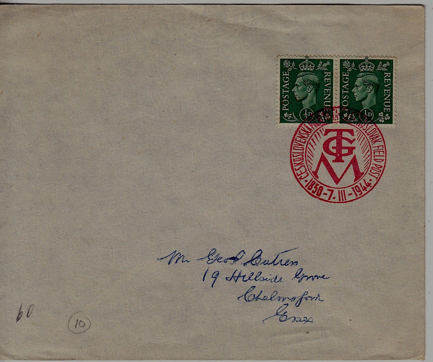 Czechoslovakia/GB Fieldpost cover 7.3.44