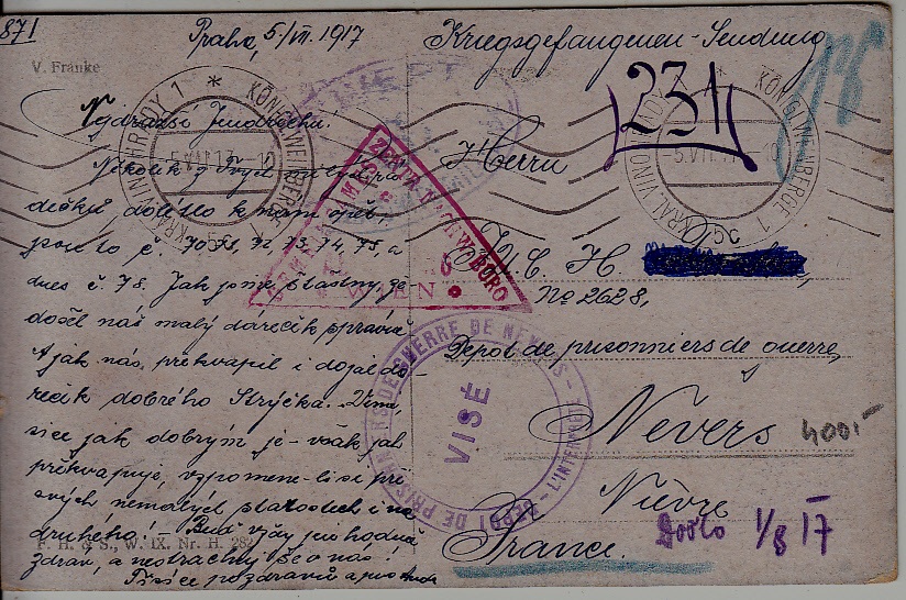 Czechoslovakia Fieldpost card 5.7.17