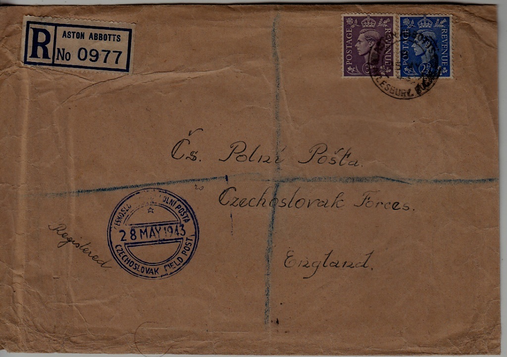 Czechoslovakia/GB Fieldpost cover 28.5.43 faults