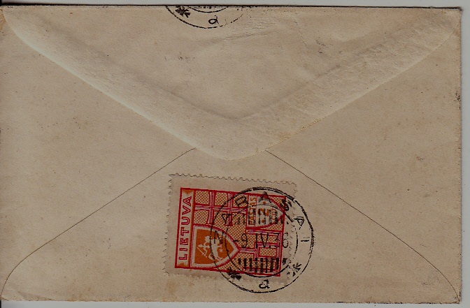 Lithuania used cover 9.4.36 Zarasai