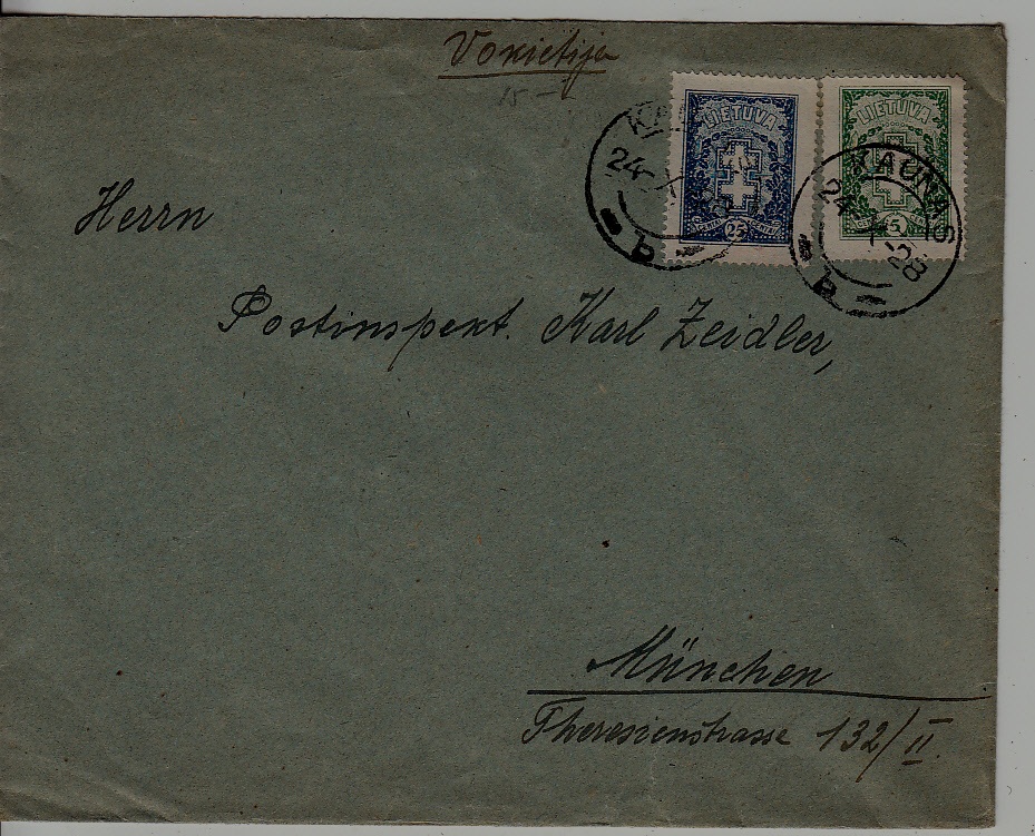 Lithuania used cover 24.10.28 Kaunas