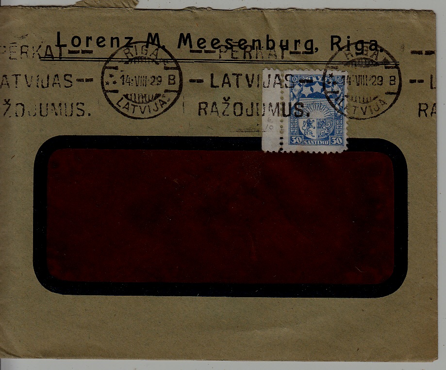 Latvia used cover 14.8.29 Perkat Latvijas