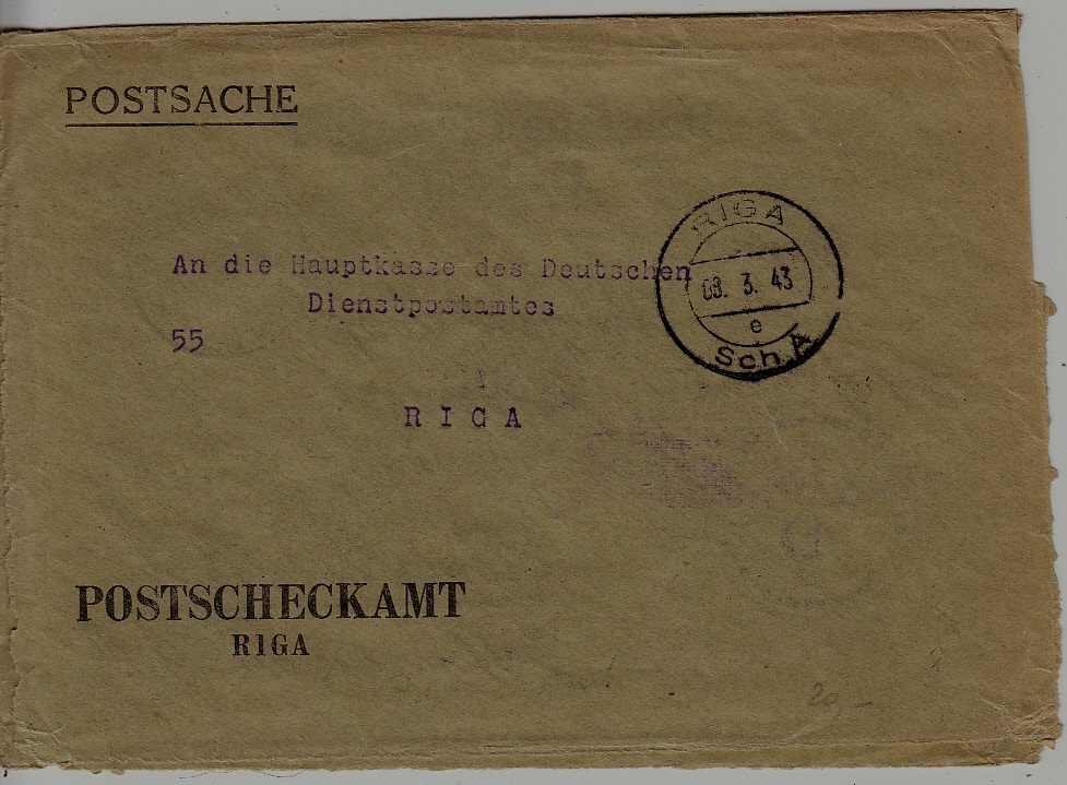 Latvia used cover 8.3.43 Riga