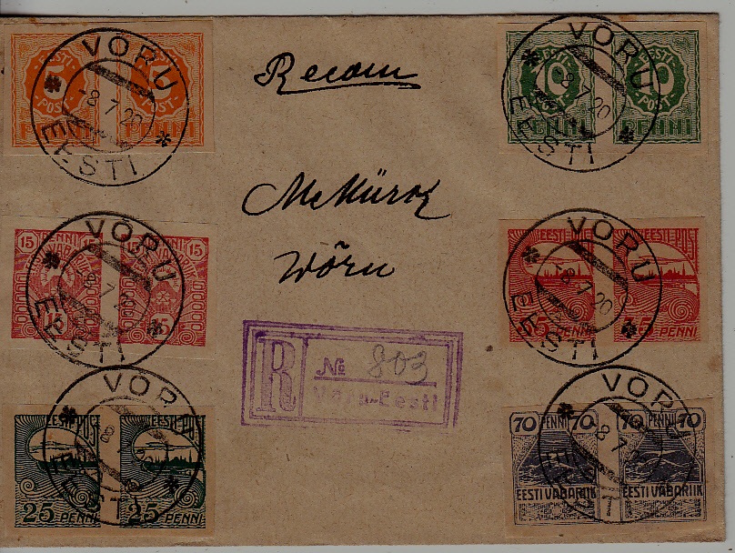 Estonia registered cover 8.7.20 Voru