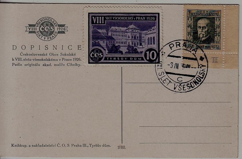 Czechoslovakia used card Scouts 6.7.26