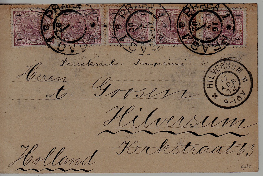 Czechoslovakia/Austria/Netherlands used card 16.4.02 Praha