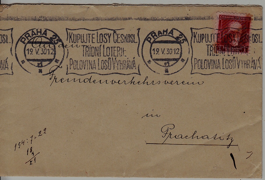 Czechoslovakia used cover 19.5.30