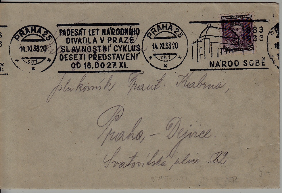 Czechoslovakia used cover 14.11.33