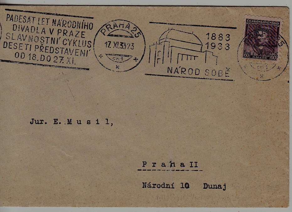 Czechoslovakia used cover 17.11.33 Praha