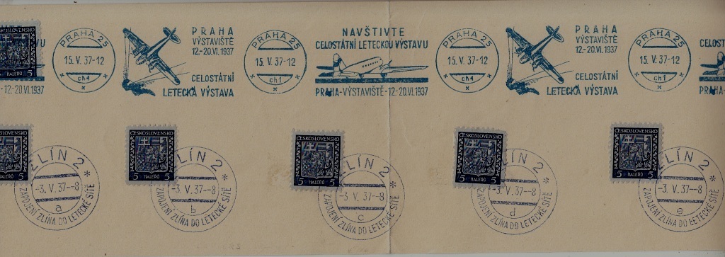 Czechoslovakia used card 15.5.37 Praha-Zlin