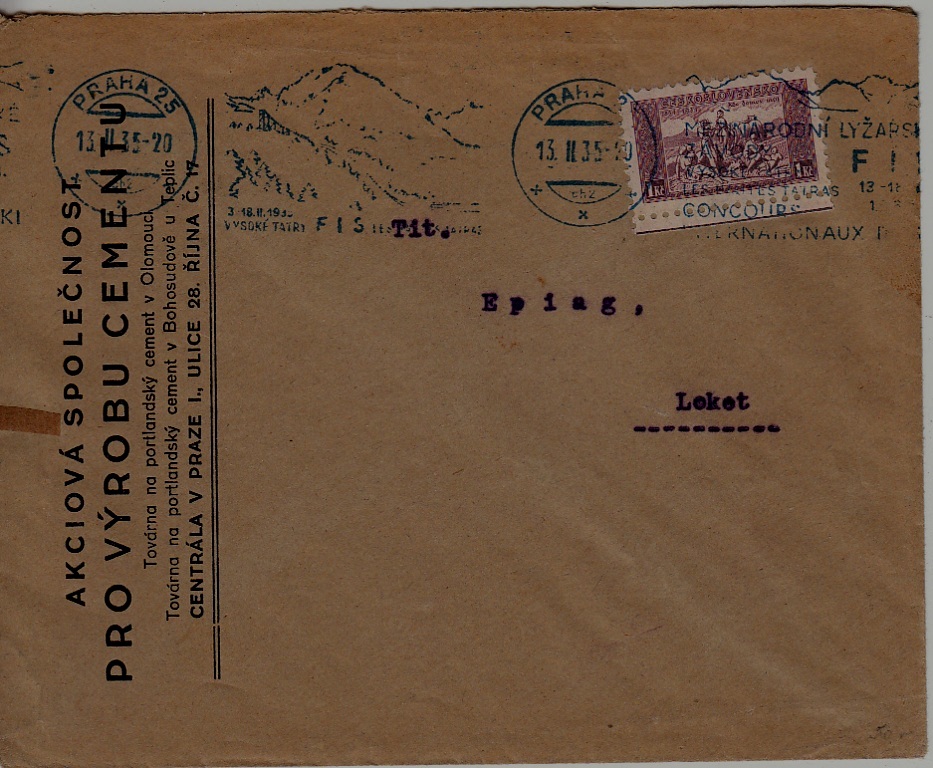 Czechoslovakia used cover 13.2.35 Praha