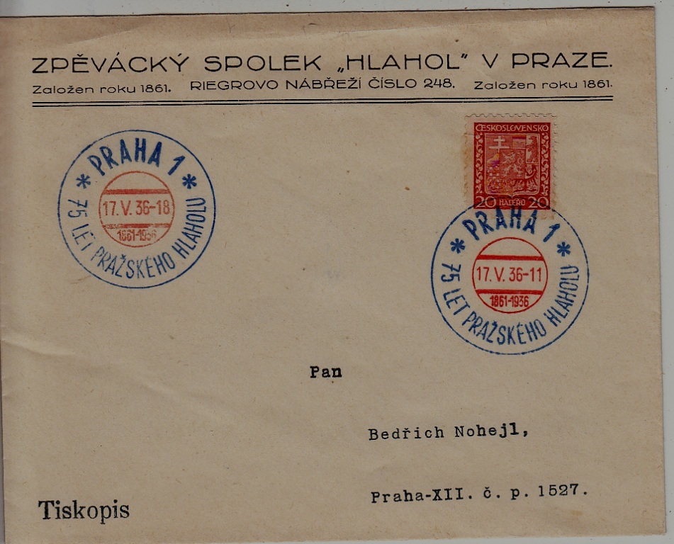 Czechoslovakia used cover 17.5.36 Praha
