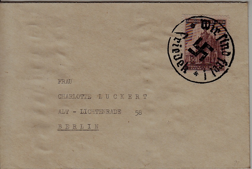 Bohemia used cover 1945 Priedek
