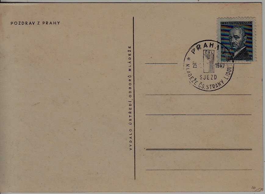 Czechoslovakia used card 25.5.47