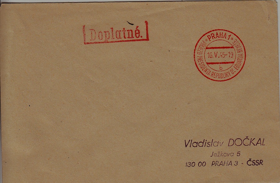 Czechoslovakia used cover 16.5.45 Praha(b)