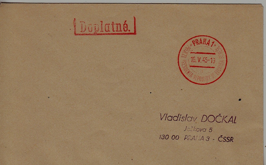 Czechoslovakia used cover 16.5.45 Praha(a)