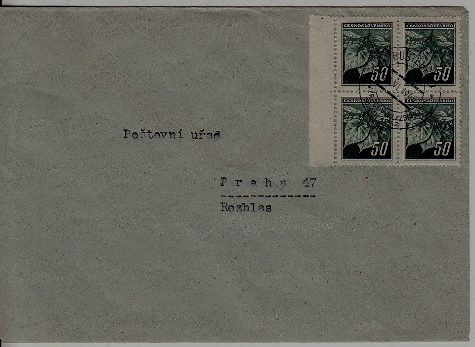 Czechoslovakia used cover 11.6.45 Bustehrad