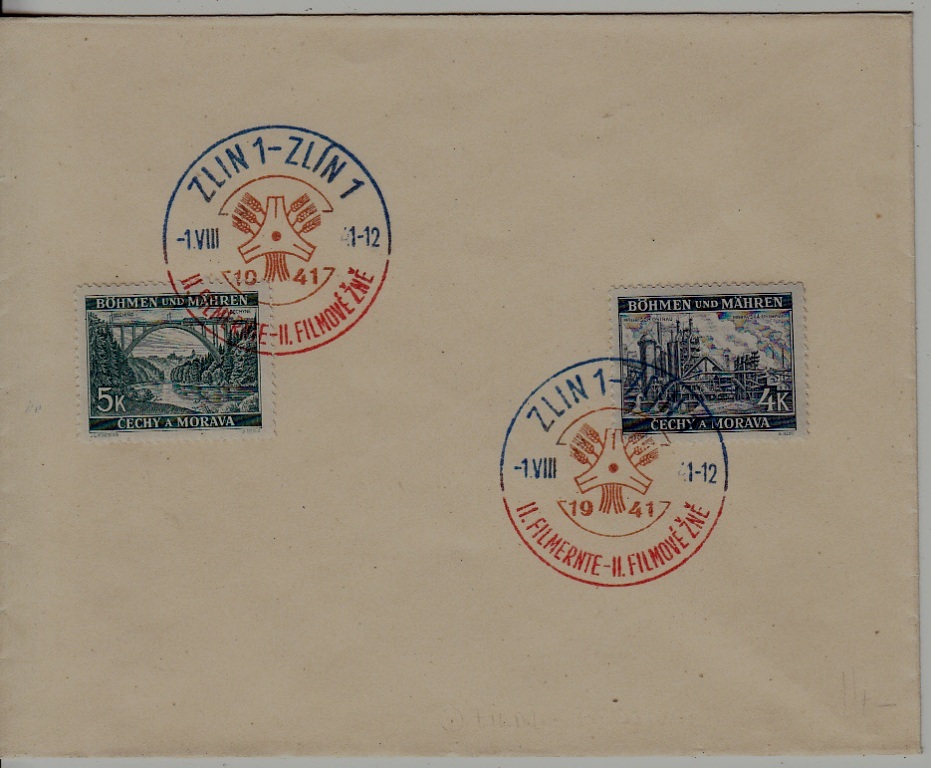 Bohemia used cover 1.8.41 Zlin