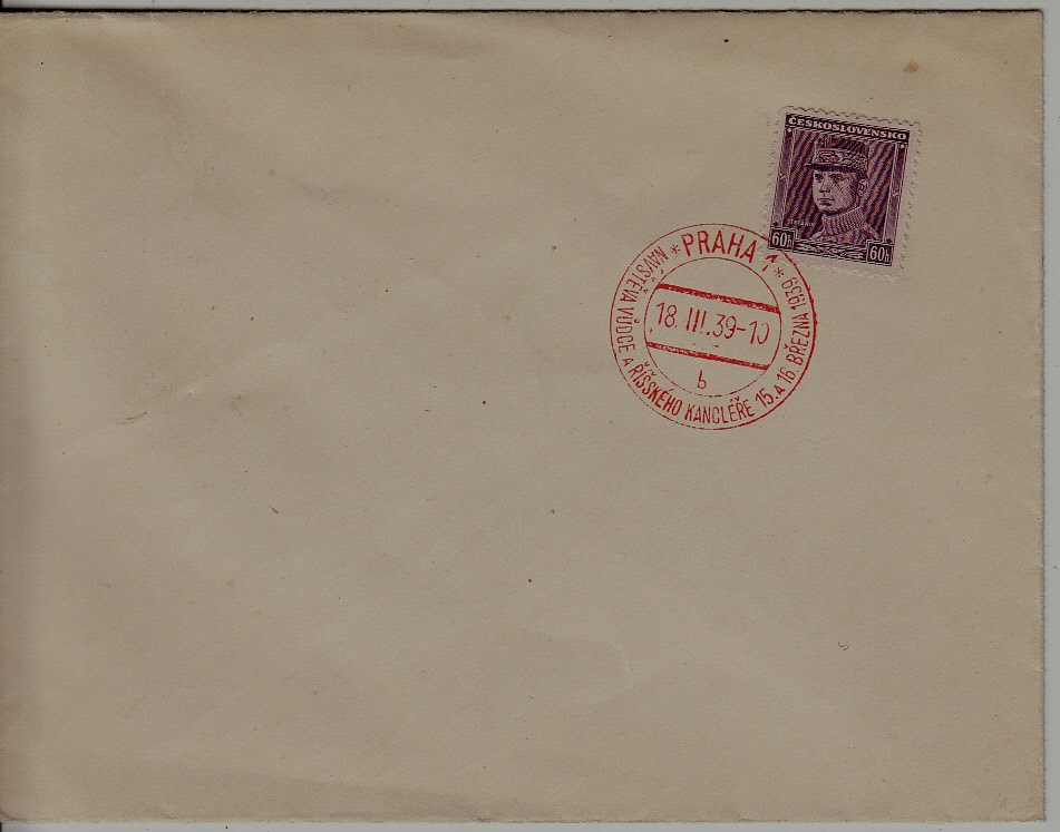 Czechoslovakia used cover 18.3.39 Praha