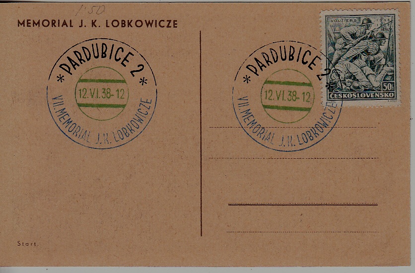 Czechoslovakia used card 12.6.38 Pardubice