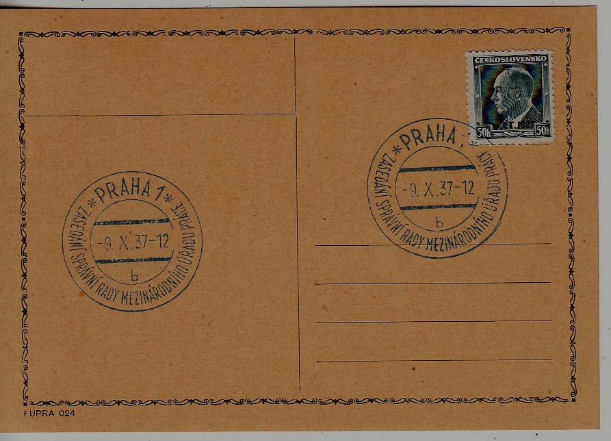 Czechoslovakia used card 9.10.37 Praha