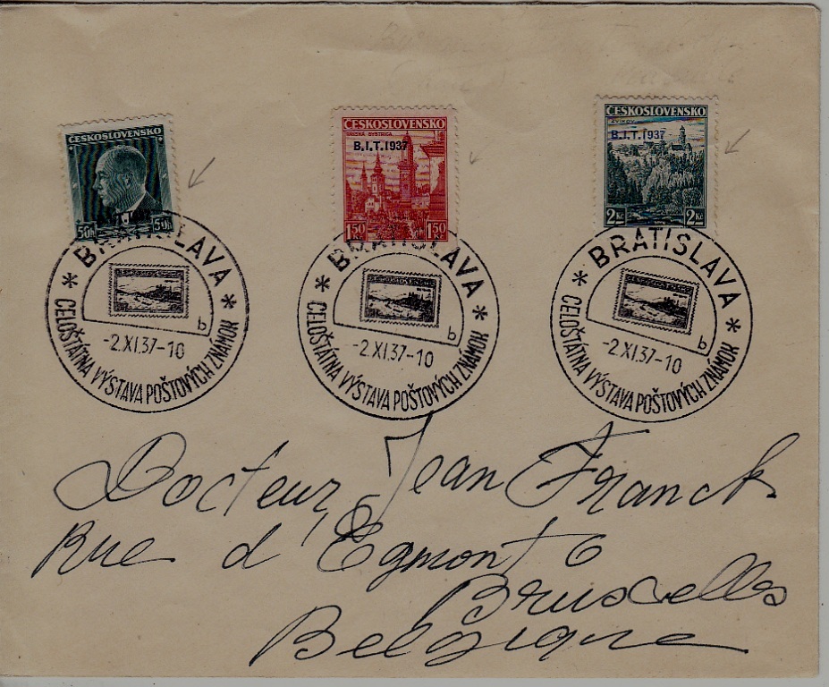 Czechoslovakia used cover 2.11.37 Bratislava