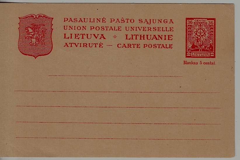 Lithuania P4 unused card