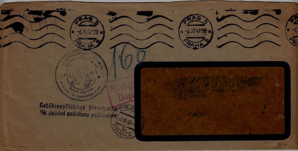 Czechoslovakia used cover 6.11.42 Praha