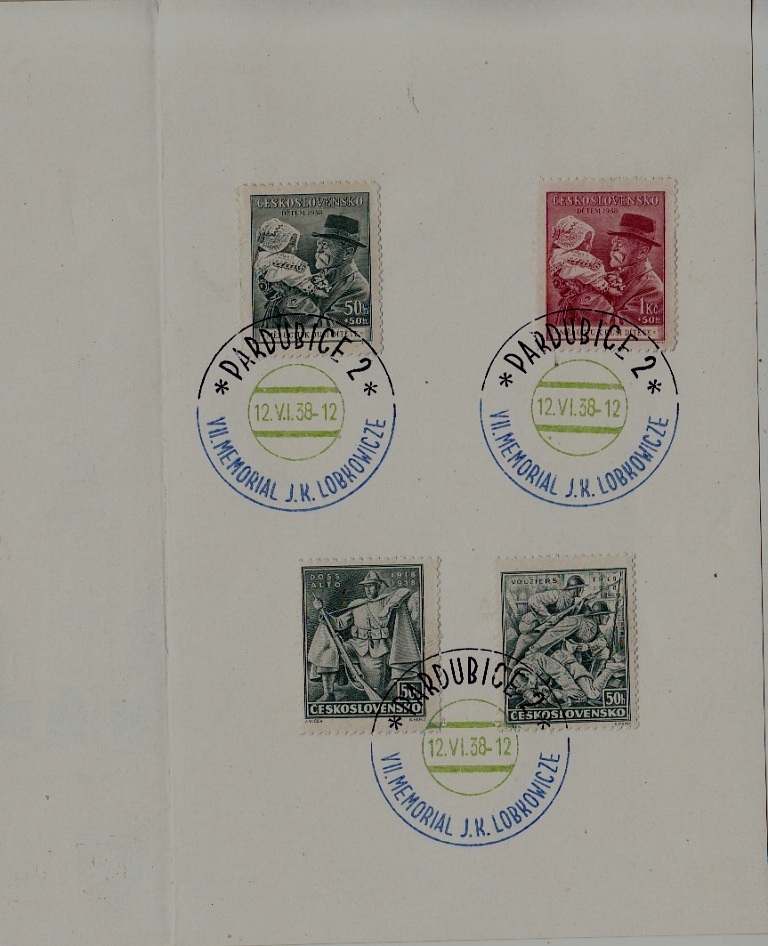 Czechoslovakia souvenir folder 12.6.38 Pardubice