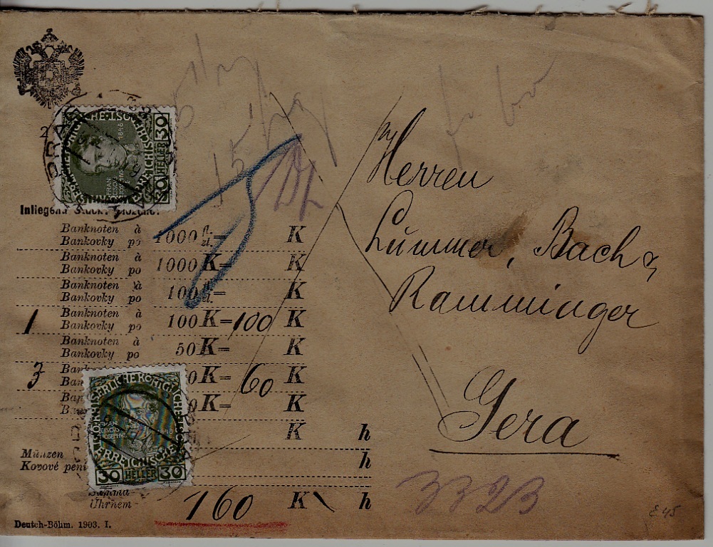 Czechoslovakia used cover 16.3.11