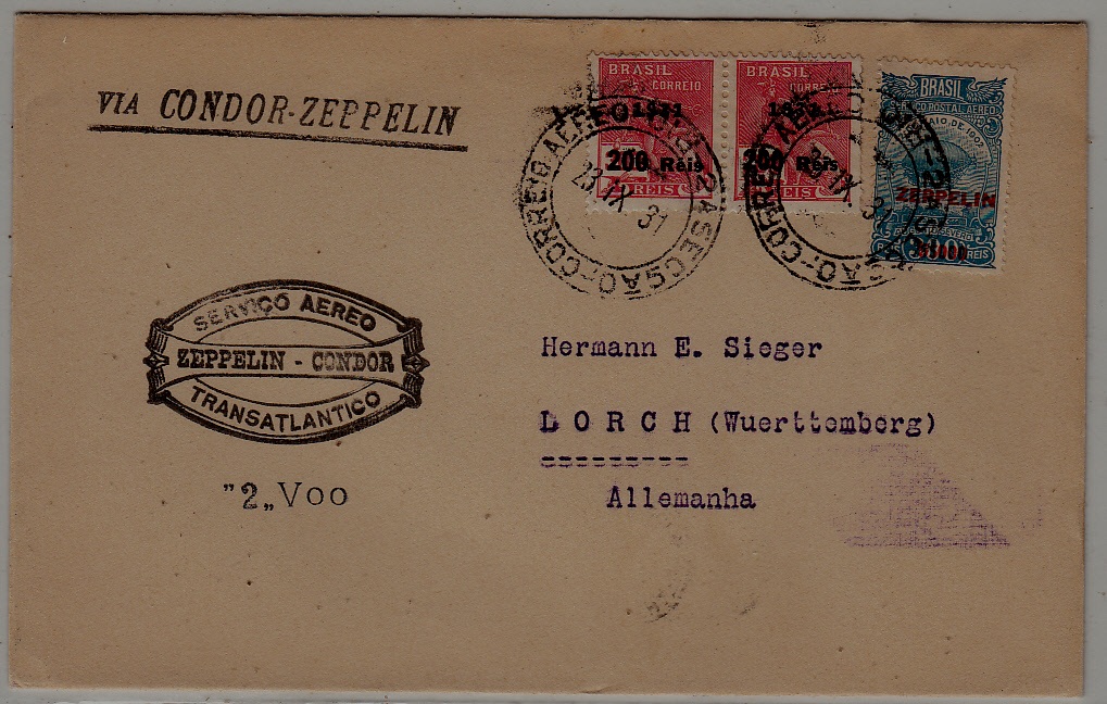 Brazil/Germany Zeppelin cover 23.9.31