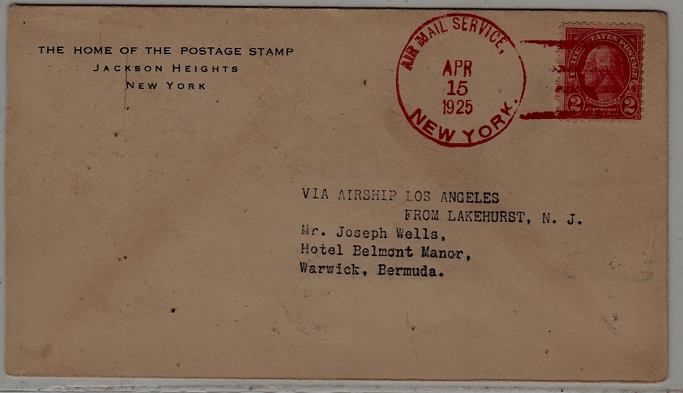 USA/Bermuda Zeppelin cover 15.4.25