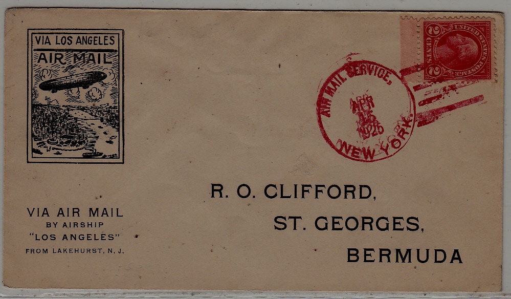 USA/Bermuda Zeppelin cover 15.4.25