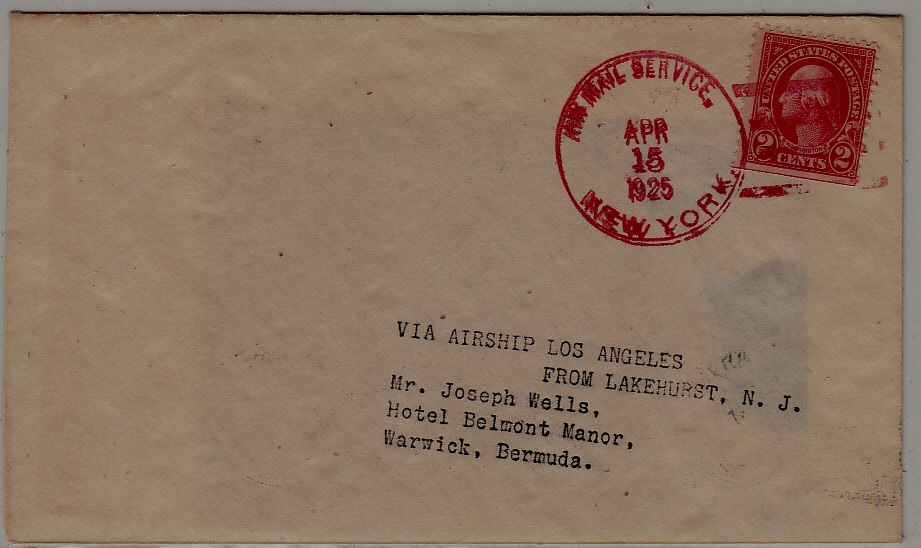 USA/Bermuda Zeppelin cover 15.4.25