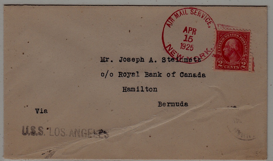 USA/Bermuda Zeppelin cover 15.4.25