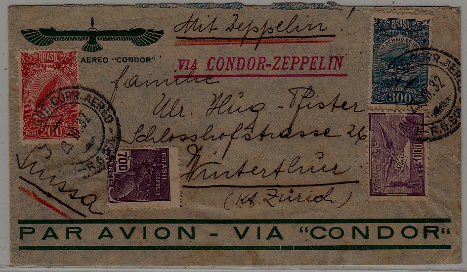 Brazil/Germany Zeppelin cover 23.3.32