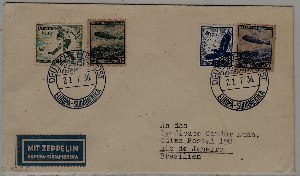 Germany/Brazil Zeppelin cover 21.7.36