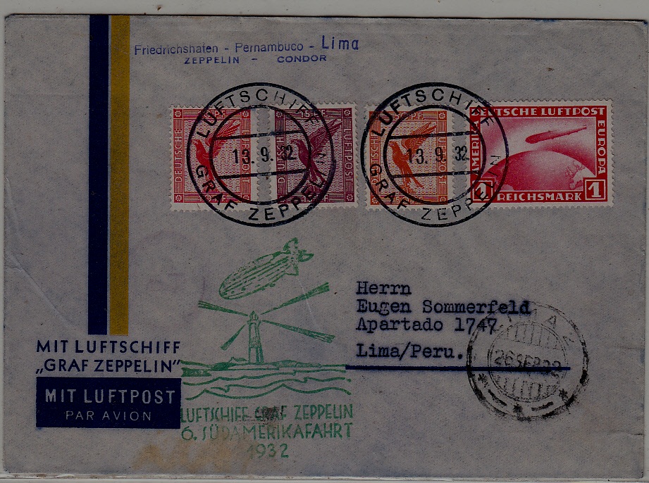 Germany/Peru Zeppelin cover 13.9.32
