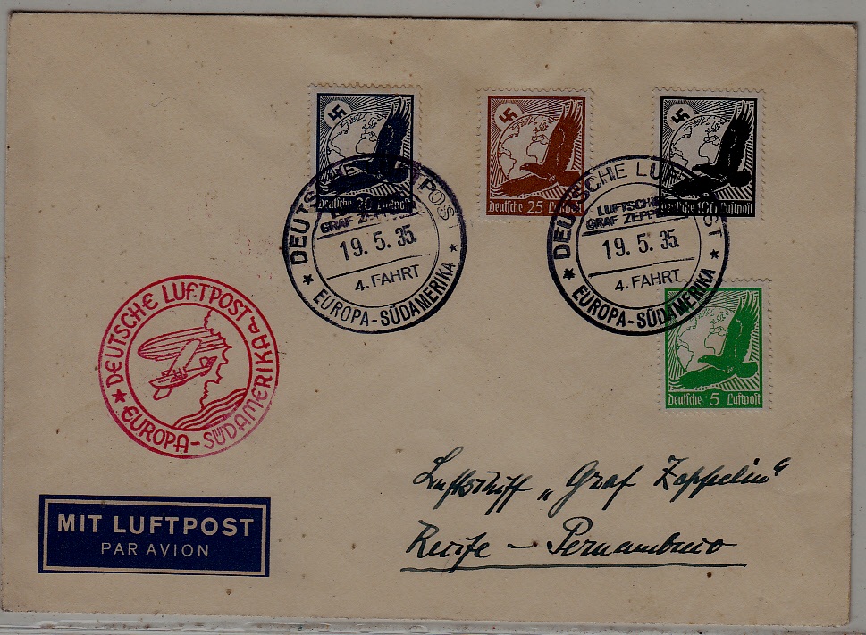 Germany/Brazil Zeppelin cover 4.SAF 19.5.35