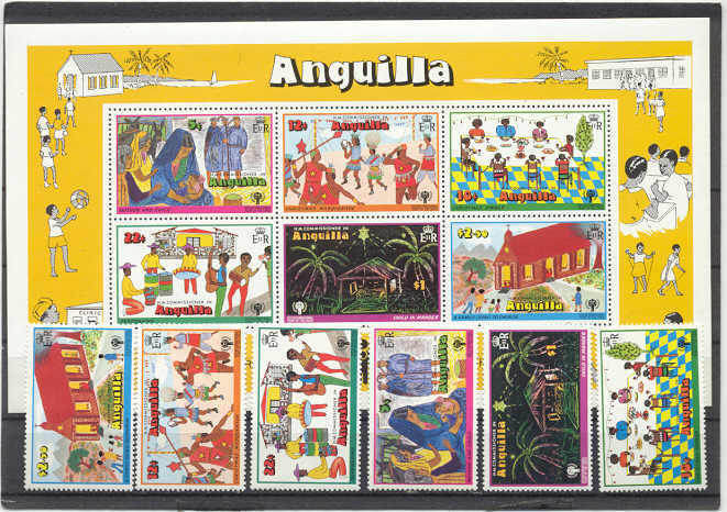 Anguilla Mi.329-34,bl.23 MNH VF Children year