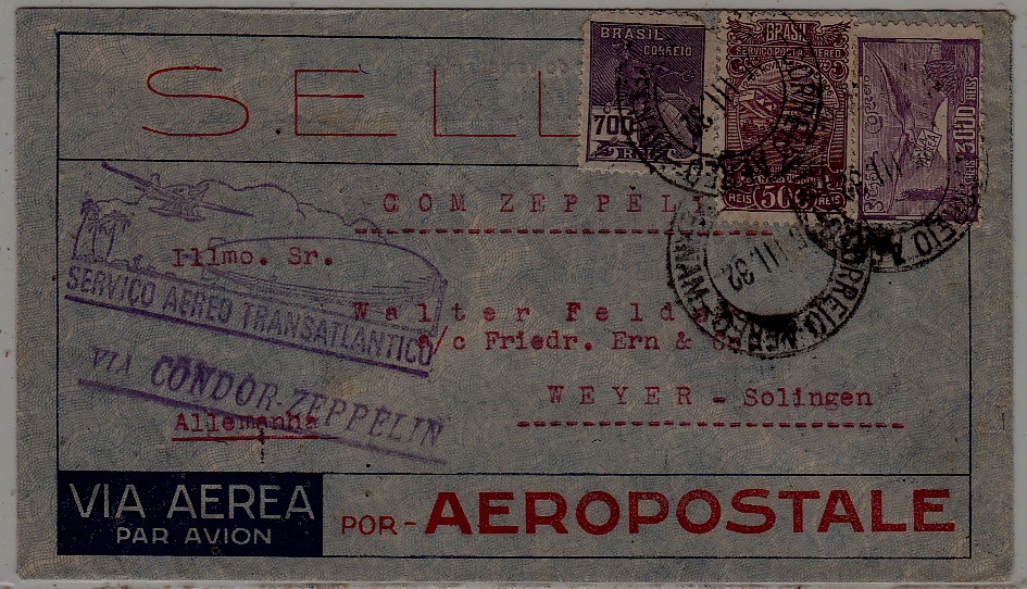 Brazil/Germany Zeppelin cover 25.3.32