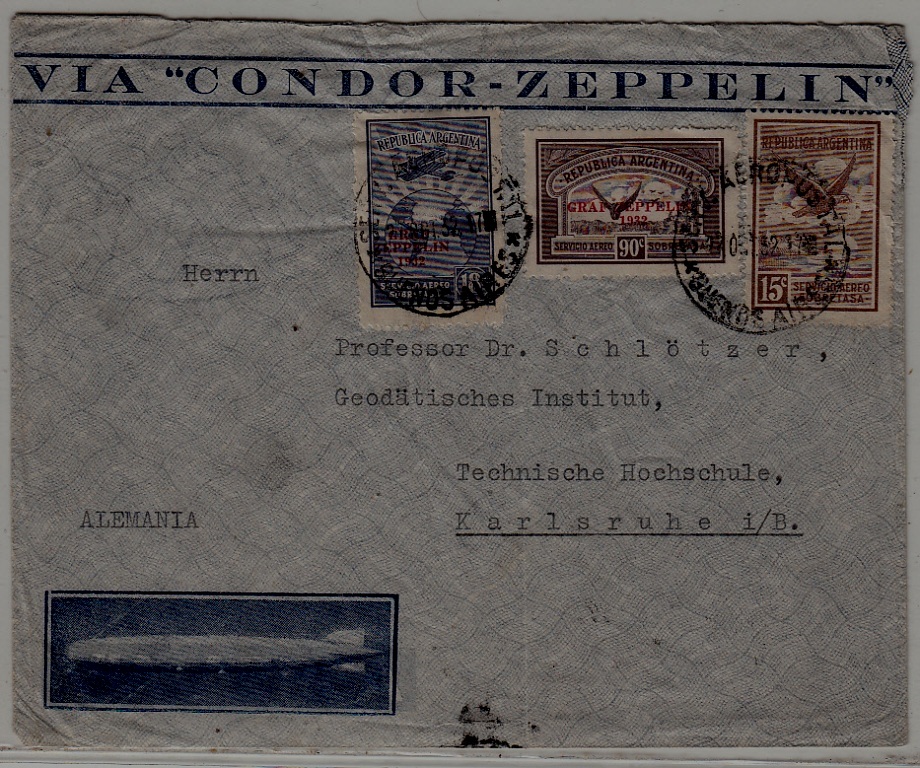 Argentina/Germany Zeppelin cover folded 27.10.32