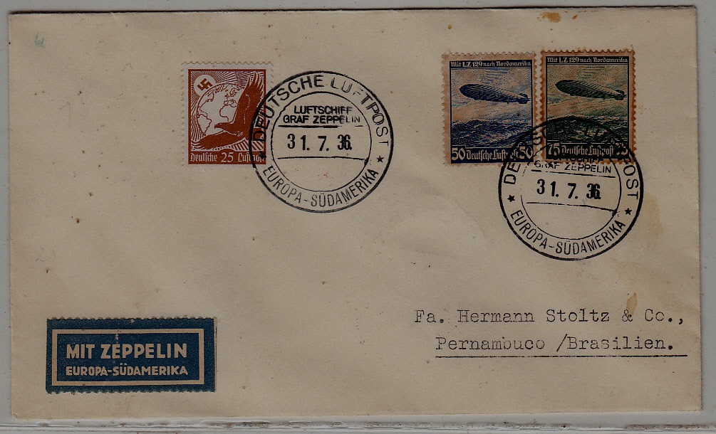 Germany/Brazil Zeppelin cover 31.7.36